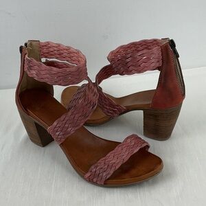 Sundance Bonaire Women’s Leather Braided Sandals Chunky Boho